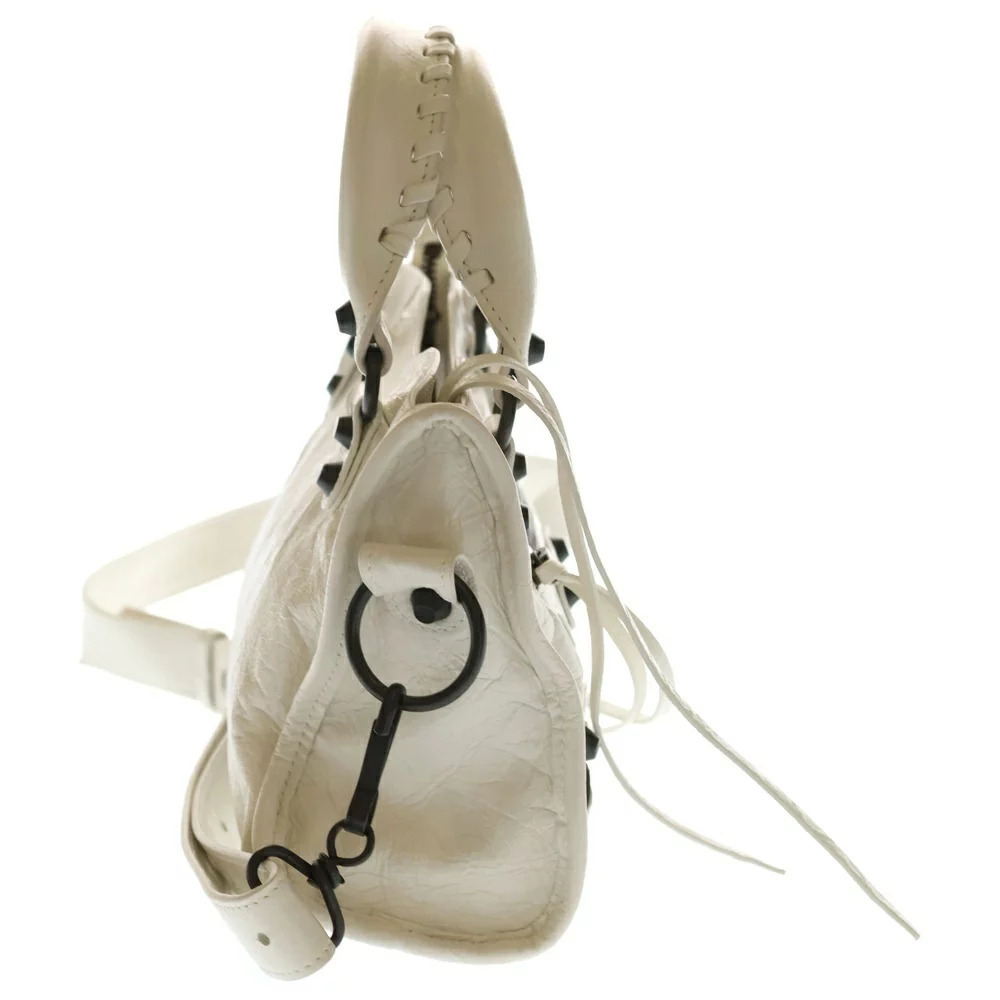 BALENCIAGA Le City Leather Handbag Shoulder Bag Bronze Tan White - Picture 3 of 6